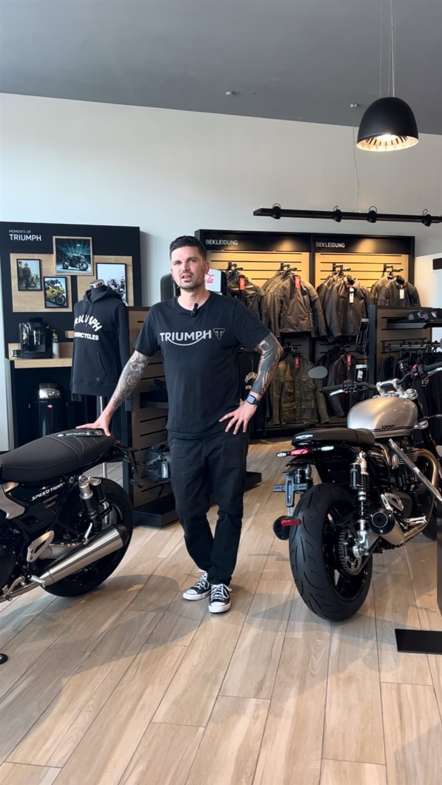Vorschaubild für Post - Daniel und die Triumph Speed Twin 1200 R + RS sowie die Speed Twin 900 #triumphsaarbrücken #triumphsaarland #saarbrücken #saarland #triumphmotorcycles